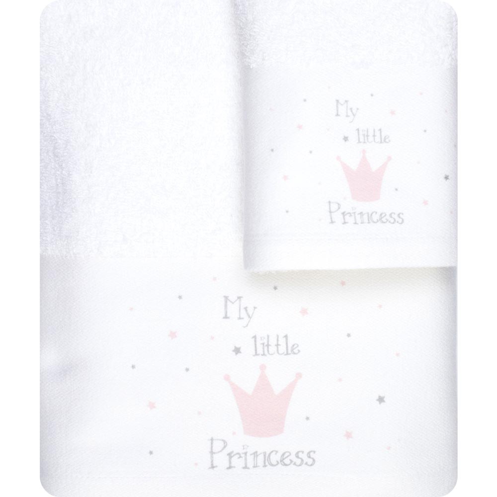 Σετ πετσέτες 2 τεμαχίων λευκές My Little Princess