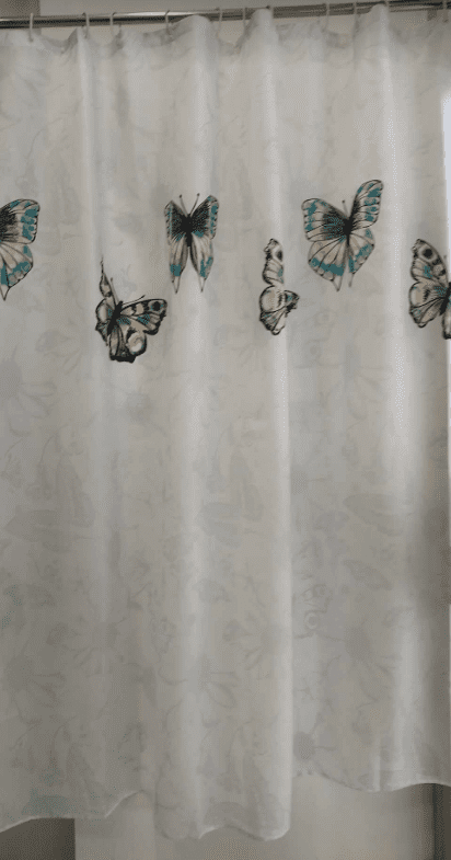 Κουρτίνα Μπάνιου Butterflies Εκρού – Τυρκουάζ