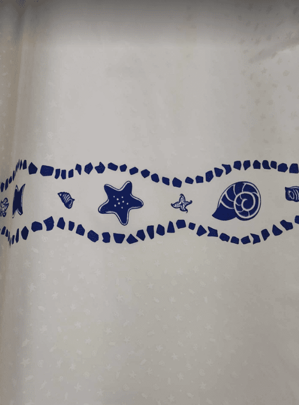 Κουρτίνα Μπάνιου Άριστης Ποιότητας Εκρού – Μπλε